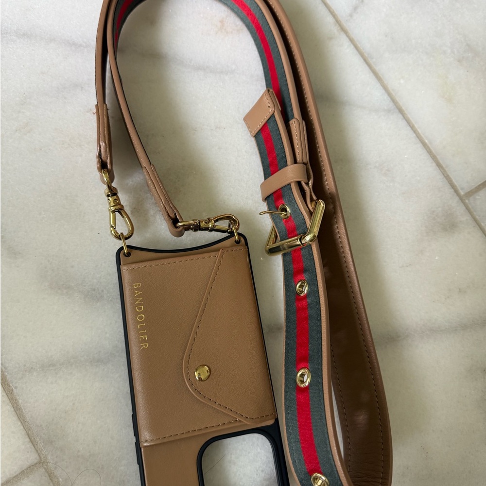 Bandolier Phone Case (Kimberly) with Red and Gold Accents iPhone 14pro
